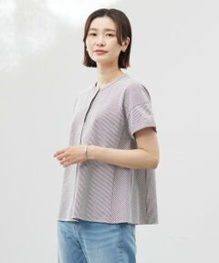 L size ONWARD(大きいサイズ) / エルサイズオンワード カットソー | 【洗える・抗菌防臭・吸水速乾】サッカージャージー フレンチスリーブ カットソー