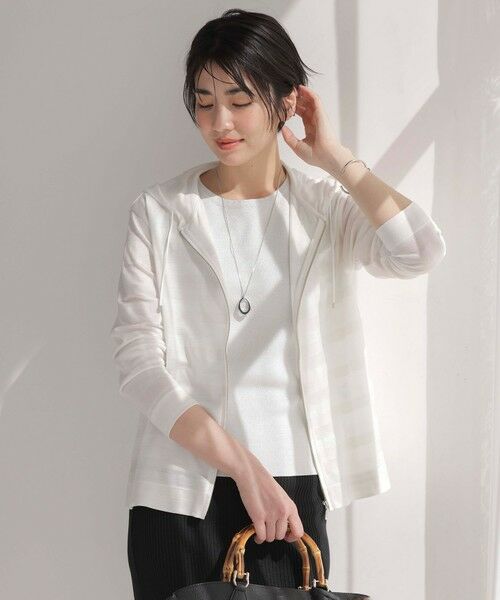 L size ONWARD(大きいサイズ)/エルサイズオンワード 【洗える】シアーライトパーカー オフ系 T15 L size ONWARD(大きいサイズ)/エルサイズオンワード 【洗える】シアーライトパーカー オフ系 T15