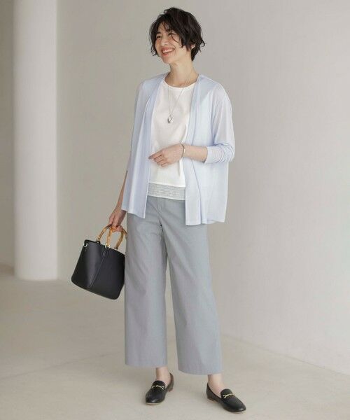 L size ONWARD(大きいサイズ) / エルサイズオンワード カーディガン・ボレロ | 【洗える】ミラノ風天竺シアー カーディガン | 詳細12