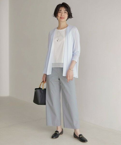 L size ONWARD(大きいサイズ) / エルサイズオンワード カーディガン・ボレロ | 【洗える】ミラノ風天竺シアー カーディガン | 詳細13