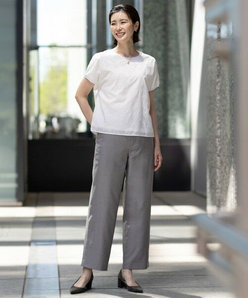 L size ONWARD(大きいサイズ) / エルサイズオンワード カットソー | 【洗える】シアーエンブロイダリー カットソー | 詳細5