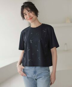 L size ONWARD(大きいサイズ) / エルサイズオンワード カットソー | 【洗える】スパンコール Ｔシャツ