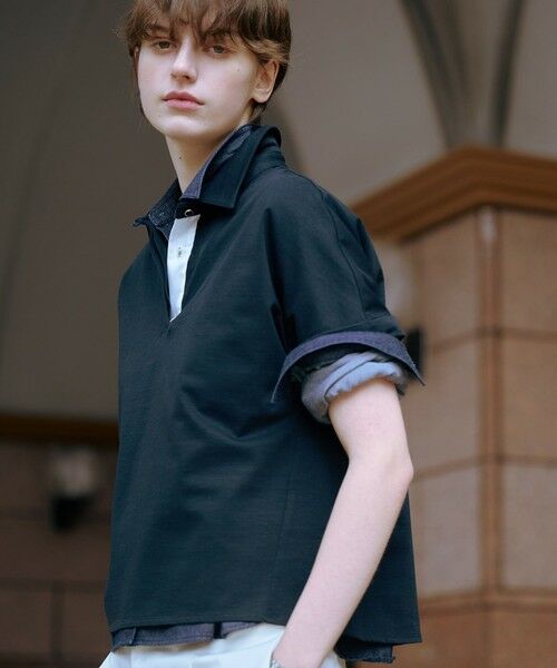 L size ONWARD(大きいサイズ) / エルサイズオンワード カットソー | 【洗える】コットンリネンジャージー ポロ カットソー | 詳細15