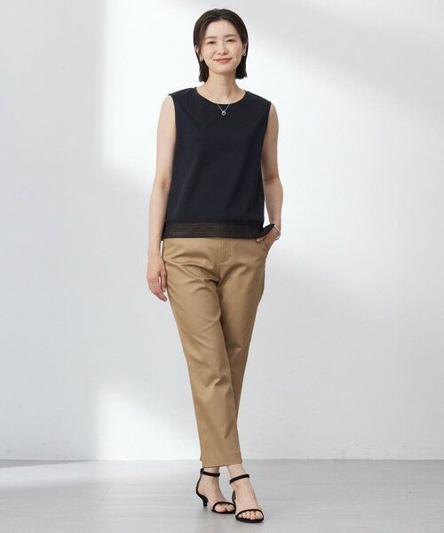 L size ONWARD(大きいサイズ) / エルサイズオンワード タンクトップ | 【人気のため追加・洗える】ノースリーブスムースジャージー レース カットソー | 詳細23