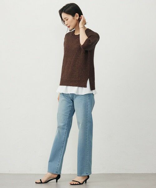 L size ONWARD(大きいサイズ) / エルサイズオンワード カットソー | 【洗える】ノースリーブスムースジャージー フレア カットソー | 詳細7