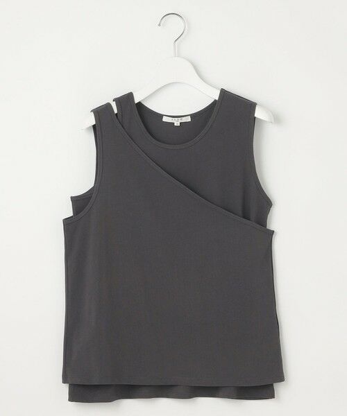 L size ONWARD(大きいサイズ) / エルサイズオンワード カットソー | 【SLOW/一部店舗限定】ライトツイストコットン レイヤード タンクトップ | 詳細2