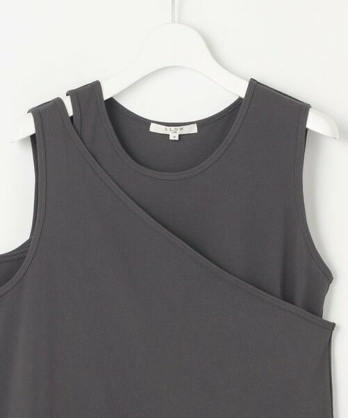 L size ONWARD(大きいサイズ) / エルサイズオンワード カットソー | 【SLOW/一部店舗限定】ライトツイストコットン レイヤード タンクトップ | 詳細4