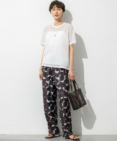 L size ONWARD(大きいサイズ) / エルサイズオンワード カットソー | 【SLOW/一部店舗限定】シースルートリコット シアー Tシャツ | 詳細2