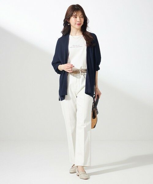 L size ONWARD(大きいサイズ) / エルサイズオンワード カットソー | 【撥水・汗ジミ防止・UVケア・洗える】スーピマスムース クロップド Tシャツ | 詳細24