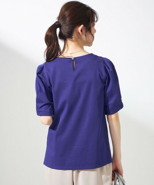 L size ONWARD(大きいサイズ) / エルサイズオンワード カットソー | 【撥水・汗ジミ防止・UVケア・洗える】スーピマスムース 袖タック Tシャツ | 詳細15