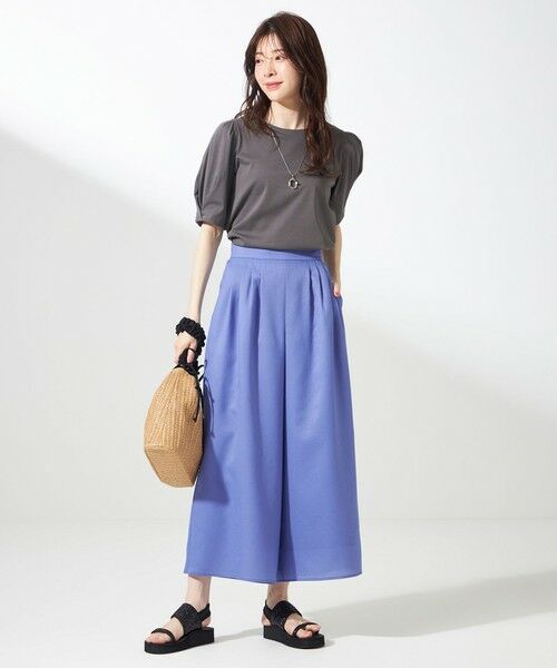 L size ONWARD(大きいサイズ) / エルサイズオンワード カットソー | 【撥水・汗ジミ防止・UVケア・洗える】スーピマスムース 袖タック Tシャツ | 詳細18