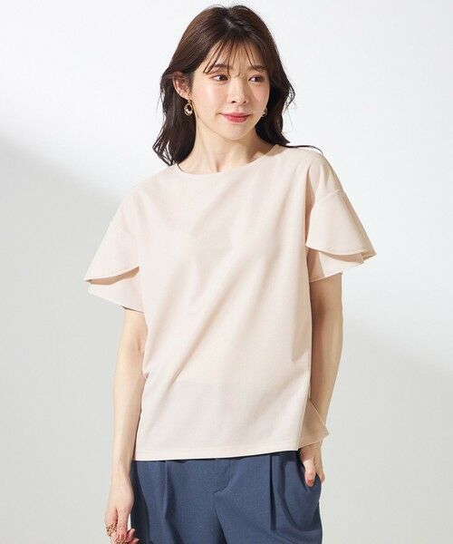 L size ONWARD(大きいサイズ) / エルサイズオンワード カットソー | 【前後着用・UVケア・洗える】2WAYジョーゼットジャージーフリル カットソー | 詳細3