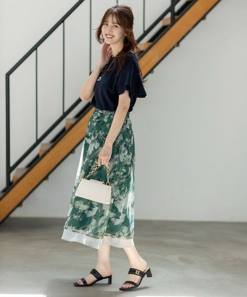 L size ONWARD(大きいサイズ) / エルサイズオンワード カットソー | 【前後着用・UVケア・洗える】2WAYジョーゼットジャージーフリル カットソー | 詳細17