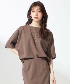 L size ONWARD(大きいサイズ) / エルサイズオンワード カットソー | 【前後着用・UVケア・洗える】2WAYジョーゼットジャージードルマン カットソー