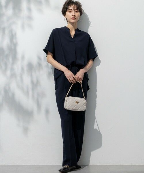 L size ONWARD(大きいサイズ) / エルサイズオンワード カットソー | 【吸水速乾/UVカット/接触冷感】ストレッチジョーゼット バンドカラー カットソー | 詳細5