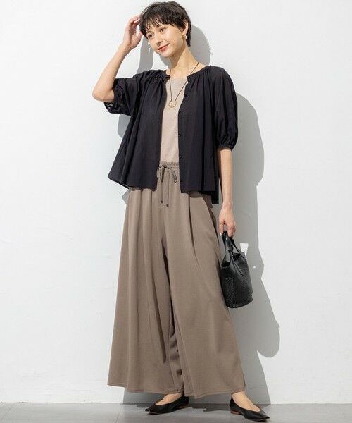 L size ONWARD(大きいサイズ) / エルサイズオンワード カットソー | 【洗える】クリアトリコットジャージー ティアードデザイン カットソー | 詳細1