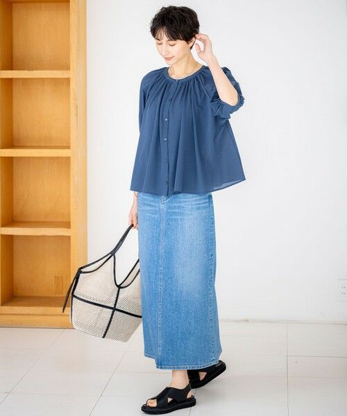 L size ONWARD(大きいサイズ) / エルサイズオンワード カットソー | 【洗える】クリアトリコットジャージー ティアードデザイン カットソー | 詳細5