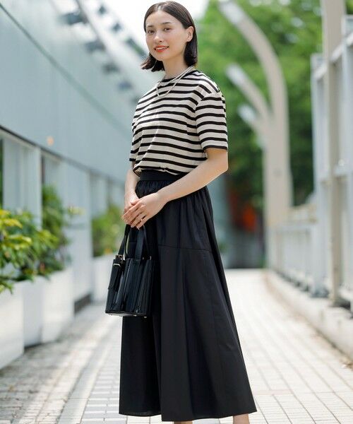 L size ONWARD(大きいサイズ) / エルサイズオンワード カットソー | 【洗える】シアーフライスボーダー Tシャツ | 詳細3