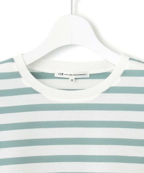 L size ONWARD(大きいサイズ) / エルサイズオンワード カットソー | 【洗える】シアーフライスボーダー Tシャツ | 詳細14