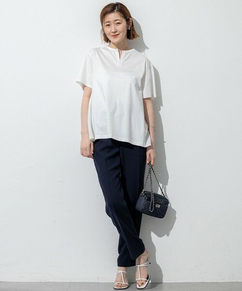 L size ONWARD(大きいサイズ) / エルサイズオンワード カットソー | 【汗じみ防止/洗える】スムースデザイン バックフレア カットソー | 詳細1