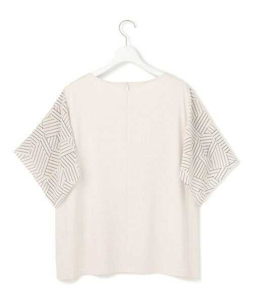 L size ONWARD(大きいサイズ) / エルサイズオンワード カットソー | 【Lサイズ限定/洗える】スカーフプリントコンビ スリーブデザイン カットソー | 詳細18