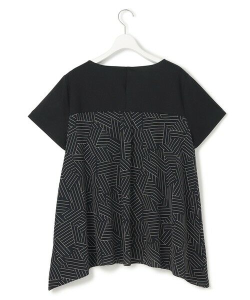L size ONWARD(大きいサイズ) / エルサイズオンワード カットソー | 【Lサイズ限定/洗える】スカーフプリントコンビ バックフレア カットソー | 詳細8