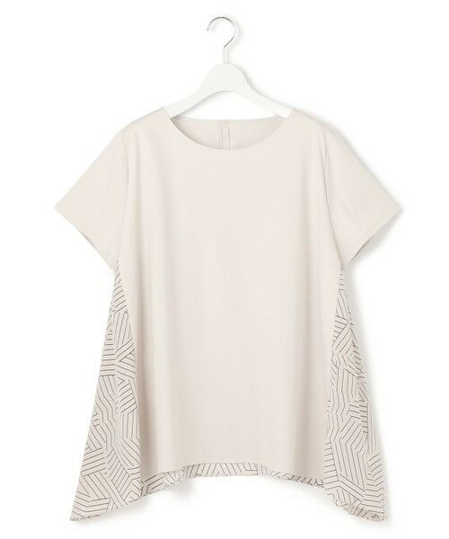 L size ONWARD(大きいサイズ) / エルサイズオンワード カットソー | 【Lサイズ限定/洗える】スカーフプリントコンビ バックフレア カットソー | 詳細14