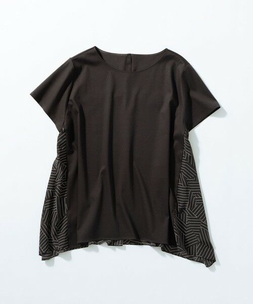 L size ONWARD(大きいサイズ) / エルサイズオンワード カットソー | 【Lサイズ限定/洗える】スカーフプリントコンビ バックフレア カットソー | 詳細20