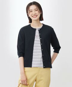 L size ONWARD(大きいサイズ) / エルサイズオンワード カーディガン・ボレロ | 【洗える・抗菌防臭】COTTON ACETATE DRY クルーネック カーディガン