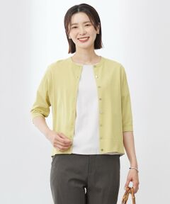 L size ONWARD(大きいサイズ) / エルサイズオンワード カーディガン・ボレロ | 【洗える・抗菌防臭】COTTON ACETATE DRY クルーネック カーディガン