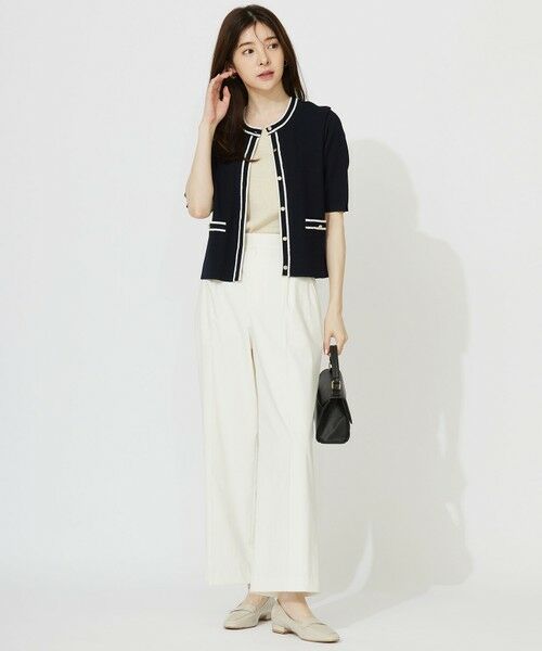 L size ONWARD(大きいサイズ) / エルサイズオンワード カーディガン・ボレロ | 【UVカット・洗える】リンクスバイカラー カーディガン | 詳細13