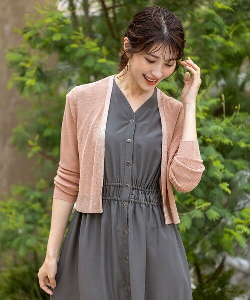 L size ONWARD(大きいサイズ) / エルサイズオンワード カーディガン・ボレロ | 【UVケア・洗える】ショートレングス カーディガン | 詳細3