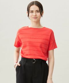 L size ONWARD(大きいサイズ) / エルサイズオンワード ニット・セーター | 【接触冷感・UVカット・洗える】クレープストレッチボーダー ニット