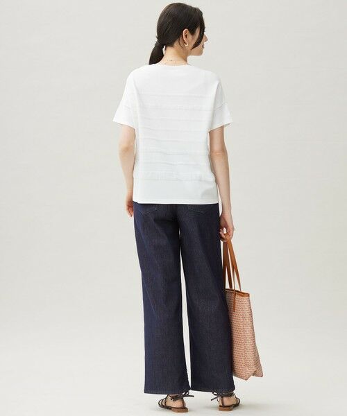 L size ONWARD(大きいサイズ) / エルサイズオンワード ニット・セーター | 【接触冷感・UVカット・洗える】クレープストレッチボーダー ニット | 詳細3