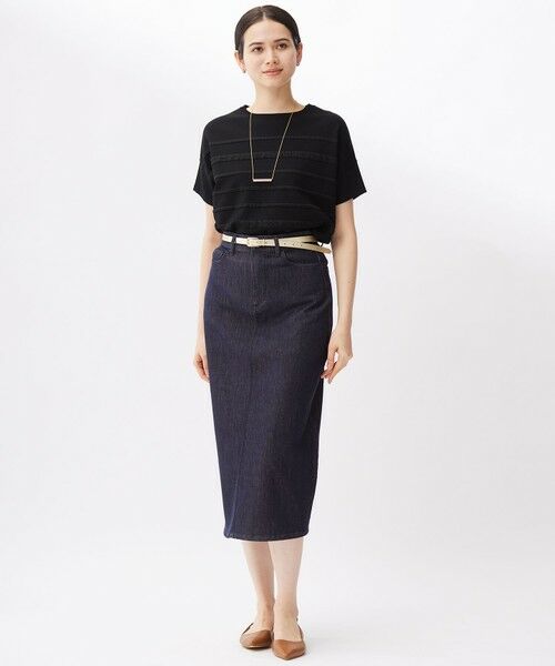 L size ONWARD(大きいサイズ) / エルサイズオンワード ニット・セーター | 【接触冷感・UVカット・洗える】クレープストレッチボーダー ニット | 詳細11