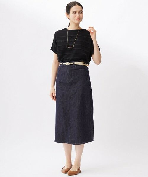 L size ONWARD(大きいサイズ) / エルサイズオンワード ニット・セーター | 【接触冷感・UVカット・洗える】クレープストレッチボーダー ニット | 詳細12