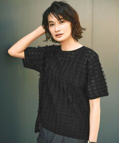 L size ONWARD(大きいサイズ) / エルサイズオンワード ニット・セーター | 【セットアップ対応・洗える】シアーカットジャカード ニット