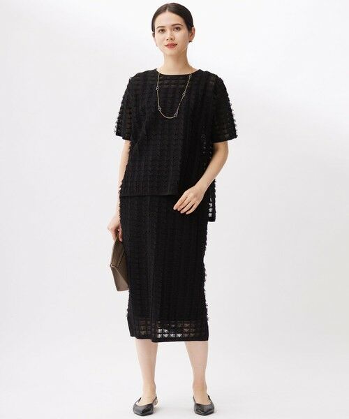 L size ONWARD(大きいサイズ) / エルサイズオンワード ニット・セーター | 【セットアップ対応・洗える】シアーカットジャカード ニット | 詳細10