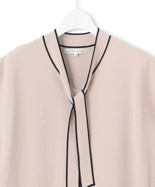 L size ONWARD(大きいサイズ) / エルサイズオンワード ニット・セーター | 【洗える】レーヨンポリエステルストレッチ ボウタイ ニット | 詳細9