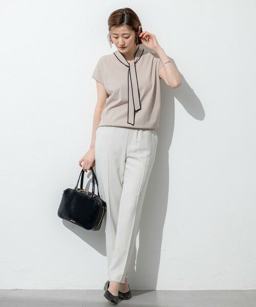 L size ONWARD(大きいサイズ) / エルサイズオンワード ニット・セーター | 【洗える】レーヨンポリエステルストレッチ ボウタイ ニット | 詳細7