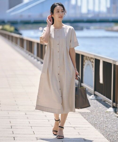 L size ONWARD(大きいサイズ) / エルサイズオンワード ロング・マキシ丈ワンピース | 【洗える・接触冷感】ライトタンブラー ワンピース | 詳細1