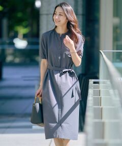 L size ONWARD(大きいサイズ) / エルサイズオンワード ロング・マキシ丈ワンピース | 【洗える・吸水速乾】DRYライトサッカー ワンピース