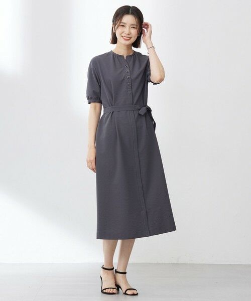 L size ONWARD(大きいサイズ) / エルサイズオンワード ロング・マキシ丈ワンピース | 【洗える・吸水速乾】DRYライトサッカー ワンピース | 詳細3