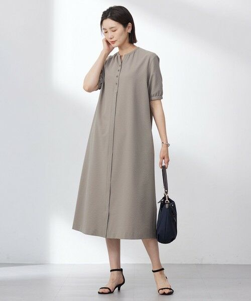 L size ONWARD(大きいサイズ) / エルサイズオンワード ロング・マキシ丈ワンピース | 【洗える・吸水速乾】DRYライトサッカー ワンピース | 詳細5