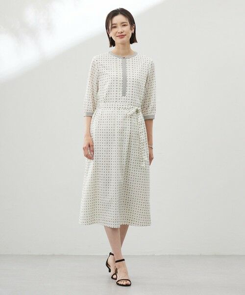 L size ONWARD(大きいサイズ) / エルサイズオンワード ロング・マキシ丈ワンピース | 【洗える】ジオメトリックプリント ワンピース | 詳細1