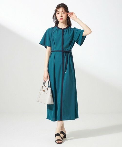 O428新品J.PRESS洗えるジョーゼットジャージーワンピース5号￥29920 J.PRESS ワンピース 「洗える・抗菌消臭・吸水速乾」サッカー