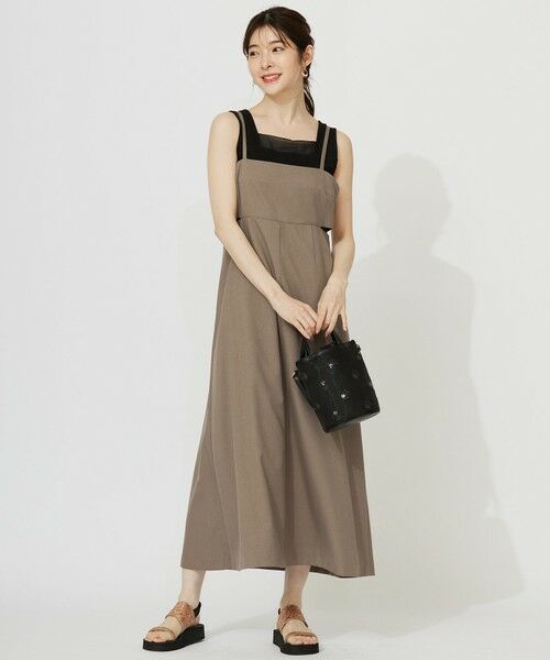 L size ONWARD(大きいサイズ) / エルサイズオンワード セットアップ | 【洗える・2SET】カットデザインスタイルアップ ワンピース×ニット | 詳細8