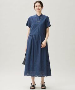 L size ONWARD(大きいサイズ) / エルサイズオンワード ミニ丈・ひざ丈ワンピース | 【17号サイズまで展開・カタログ掲載・接触冷感・洗える】エンブロイダリーローンシャツ ワンピース