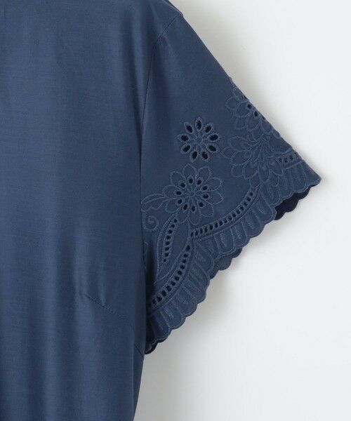 L size ONWARD(大きいサイズ) / エルサイズオンワード ミニ丈・ひざ丈ワンピース | 【17号サイズまで展開・カタログ掲載・接触冷感・洗える】エンブロイダリーローンシャツ ワンピース | 詳細5