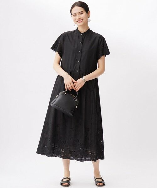 L size ONWARD(大きいサイズ) / エルサイズオンワード ミニ丈・ひざ丈ワンピース | 【17号サイズまで展開・カタログ掲載・接触冷感・洗える】エンブロイダリーローンシャツ ワンピース | 詳細12